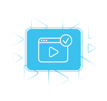 Video ad verification icon representing GeoEdge's capability to prevent malware in video ads, video ad latency and more.